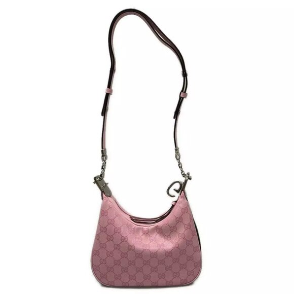 Auth GUCCI Attache Small Shoulder Bag Pink Green Red Coated Canvas 1583-111524 - Picture 2 of 14